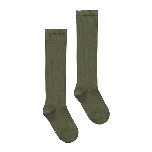 Gray Label Long Ribbed Socks Moss