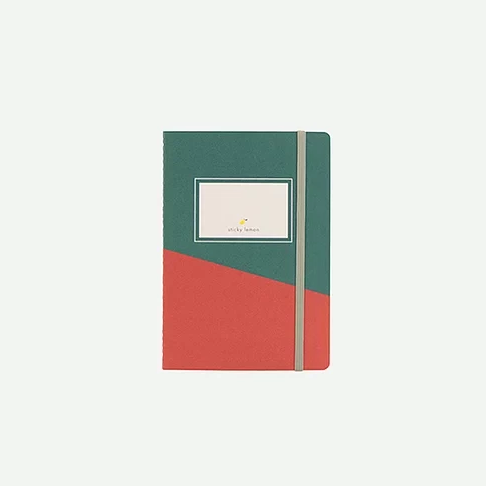 Sticky Lemon Notebook Forest Green / Faded Red