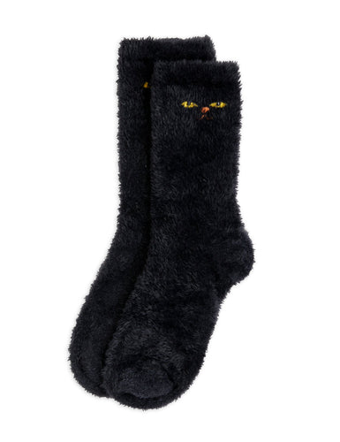 Mini Rodini Cat Eyes Fluffy Socks Black 1-pack