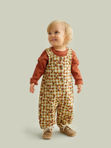 Mainio Plaid Flowers Dungarees