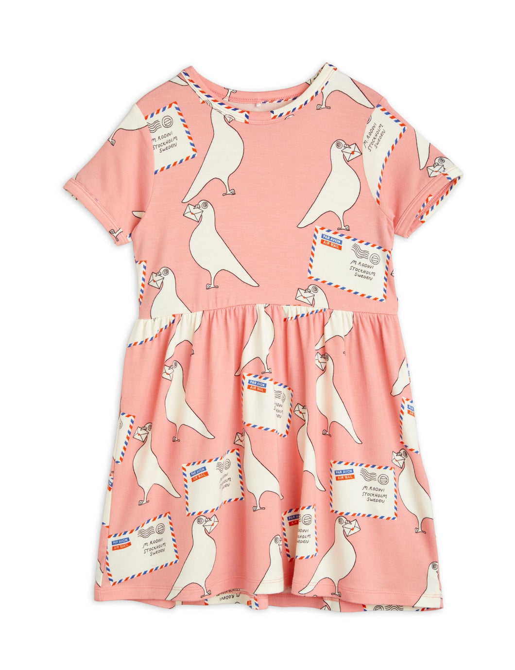 Mini Rodini Pigeons Shortsleeve Dress Pink