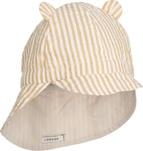 Liewood Gorm Reversible Seersucker Sun Hat Stripes Yellow/Creme