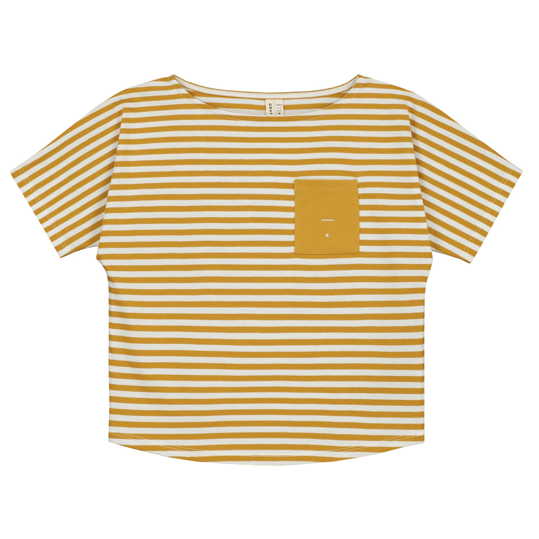 Gray Label Pocket Tee Mustard/Offwhite Stripes