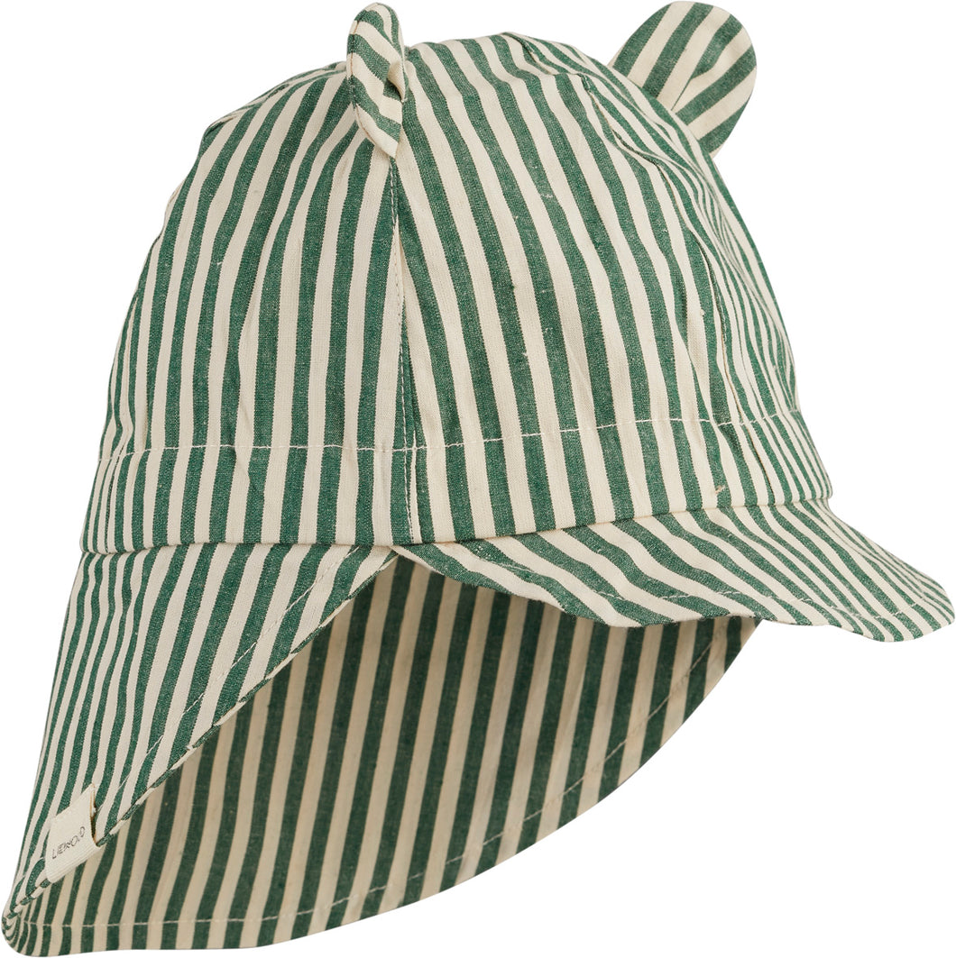 Liewood Gorm Sun Hat Stripe Garden green/Sandy