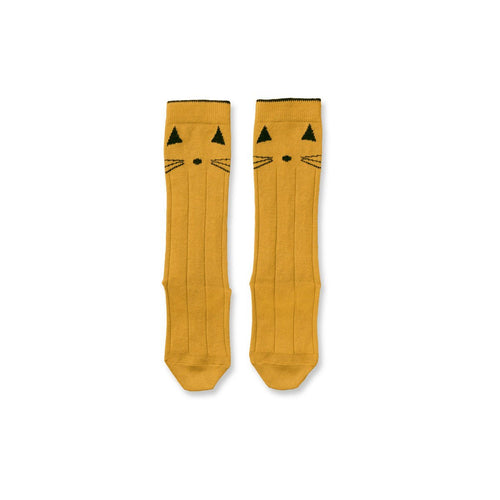 Liewood Knee Socks Cat Mustard