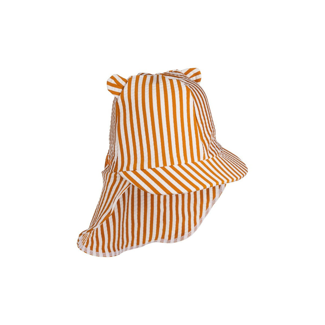 Liewood Senia Sun/Swim Hat Seersucker Stripe Mustard/White