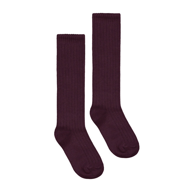 Gray Label Long Ribbed Socks Plum