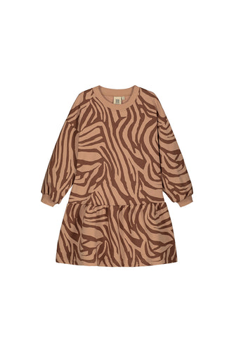 Kaiko Frill Sweater Dress Zebra Oak