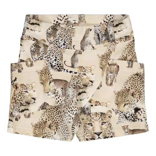 Gugguu Print College Baggy Shorts Beige leopard