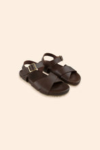 Tinycottons LEATHER CROSSED Sandals Dark brown