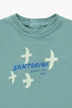 Tinycottons SANTORINI BIRDS ONE-PIECE light teal/light cream