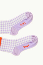 Tinycottons CHECK Quarter Socks pastel lilac/offwhite