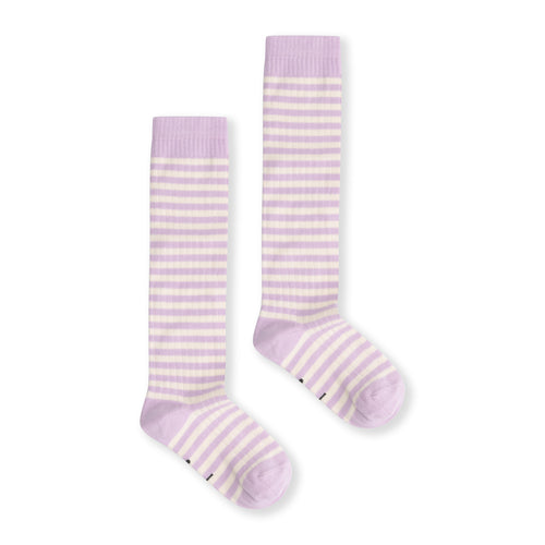 Gray Label Long Ribbed Socks Purple Haze/Cream