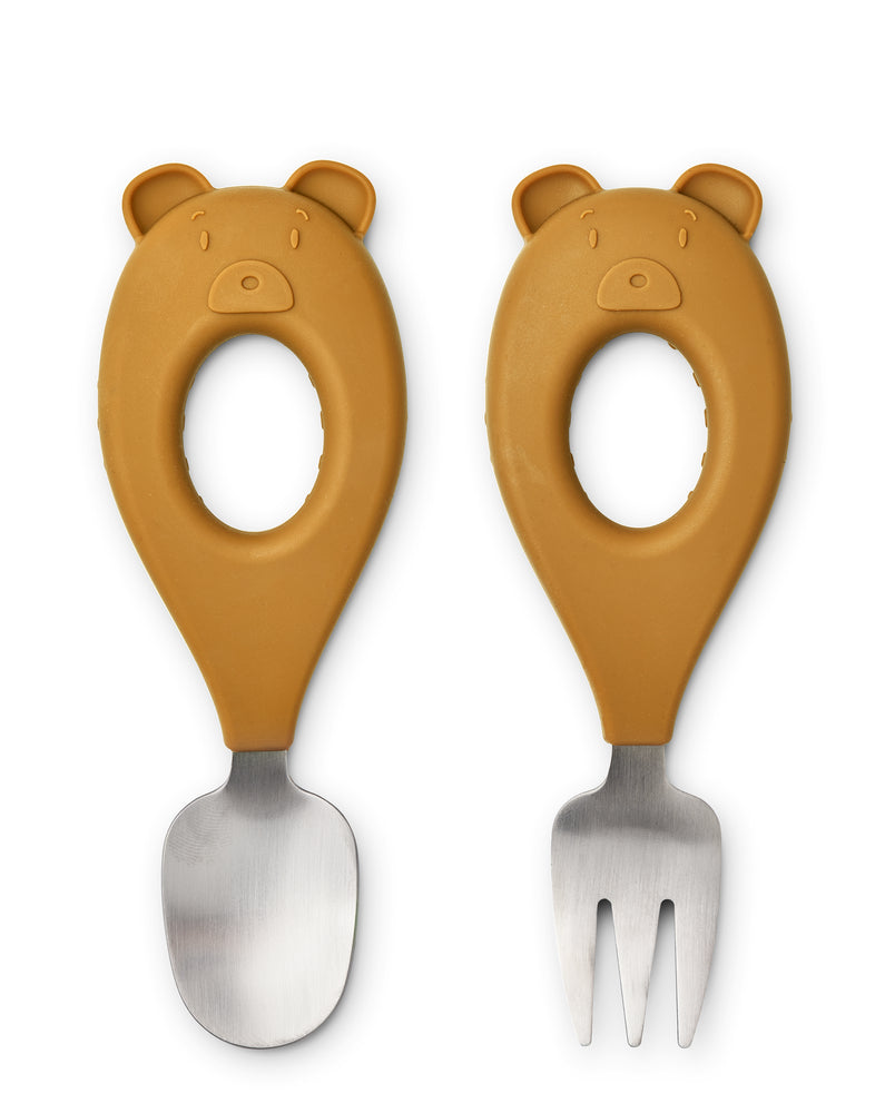 Liewood Stanley Baby Cutlery Set Mr Bear/Golden caramel