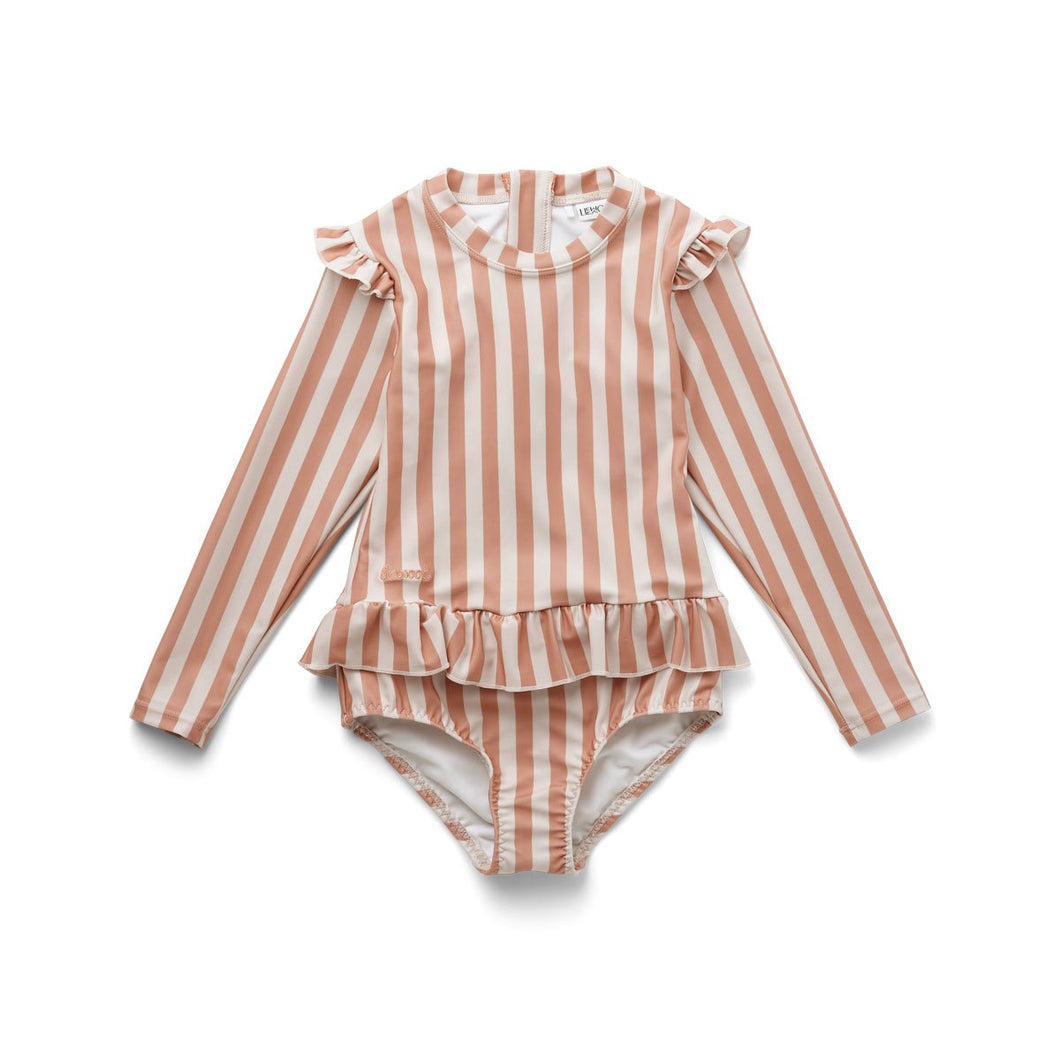 Liewood Sille Swim Jumpsuit Stripe Coral blush/Creme