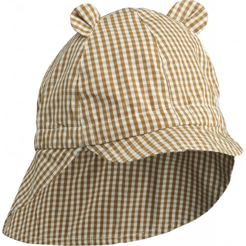 Liewood Gorm Sun Hat Check Golden caramel/Sandy
